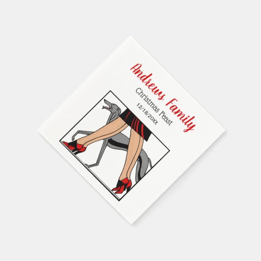 Legs Art Deco Women Greyhound Whippet Dog R Servetten (Hoek)