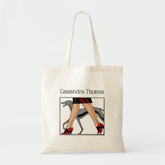 Legs Art Deco Women Greyhound Whippet Dog R Tote Bag (Voorkant)