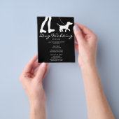 Legs & Dog Silhouette op Black Dog Walker Business Flyer (Hand)