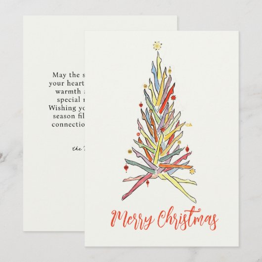 Legs Tree Merry Christmas Holiday Card Feestdagenkaart (Voorkant / Achterkant)