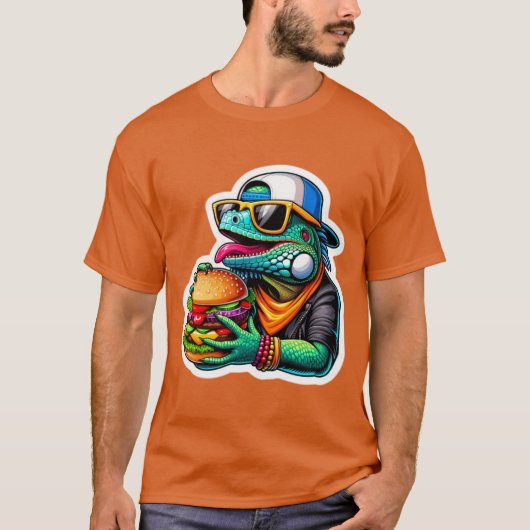 LEGUAAN DIE CHEESEBURGER EET 6 T-SHIRT (Voorkant)
