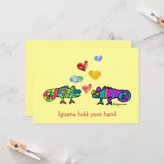 Leguaan Hou Van Mijn Hand Kaart (Voorkant / Achterkant in situ)