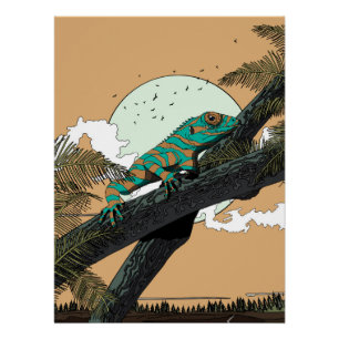Leguaan in de Jungle Perfect Poster
