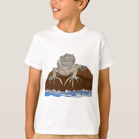 leguaan op een rots met Hermit Crab T-shirt (Voorkant)