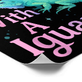 Leguaan Waterverf Leven Is Beter Met Een Leguaan  Poster (Hoek)