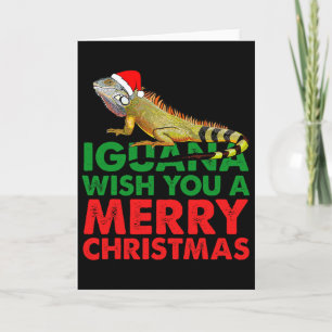 Leguaan Wens Je Prettig Kerstmis Grappige Leguaan  Kaart