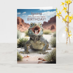 Leguaan wenst je een gelukkige verjaardag Reptiel Kaart
