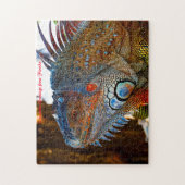 Leguaanhagedis Florida . Kerstgroeten Legpuzzel (Verticaal)