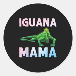 Leguaankunst voor mama meisjes vrouwen Hagedis Rep Ronde Sticker