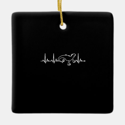 leguanen hartslag keramisch ornament (Voorkant)
