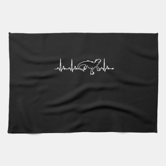 leguanen hartslag theedoek (Horizontaal)