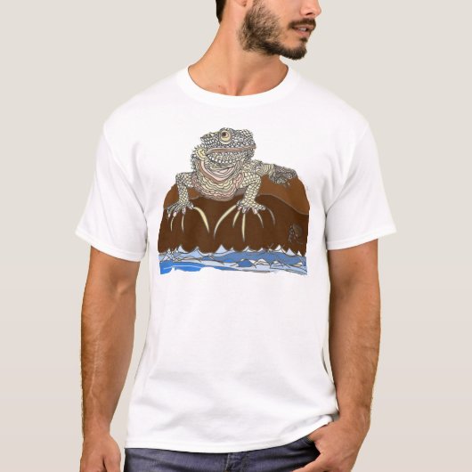 leguanen op een rots met Hermit Crab T-shirt (Voorkant)