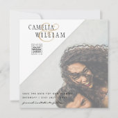 LEHg FOTO WEDDING QR CODE RSVP SAVE DATE INVITE (Voorkant)