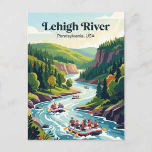 Lehigh-rivier, Pennsylvania, VS, wildwatervlotten Briefkaart
