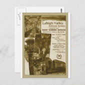 Lehigh Valley Railroad 1897 Train Poster Briefkaart (Voorkant / Achterkant)