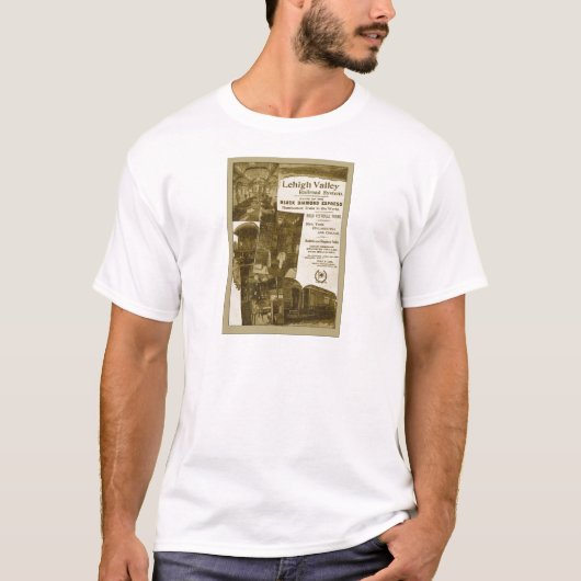 Lehigh Valley Railroad 1897   Train Poster T-shirt (Voorkant)