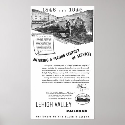 Lehigh Valley Railroad-A Second Century Service Poster (Voorkant)