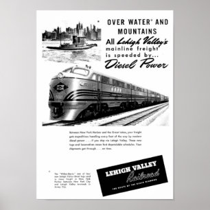 Lehigh Valley Railroad - New Diesel Power 1950 Poster