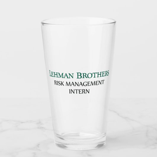Lehman Brothers Risicobeheer Intern Mokken Glas (Voorkant)