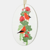 Lehua en Iiwi Kerstornament Keramisch Ornament (Links)
