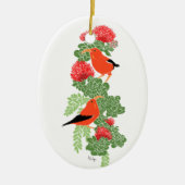 Lehua en Iiwi Kerstornament Keramisch Ornament (Voorkant)