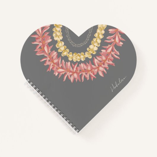 Lei Day - Duif, gepersonaliseerd hart Notitieboek (Voorkant)