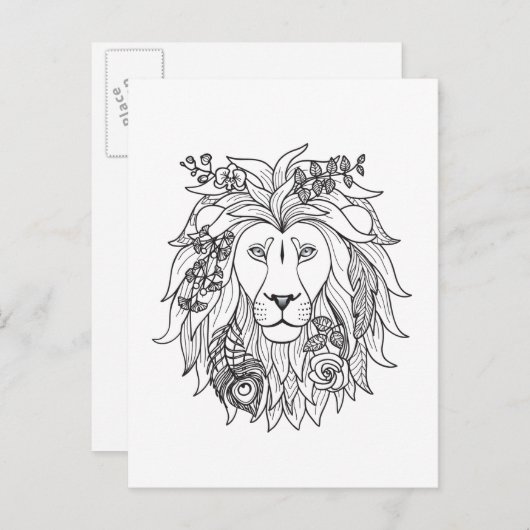 Lei en bloemen briefkaart (Voorkant / Achterkant)