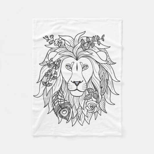 Lei en bloemen fleece deken (Voorkant)