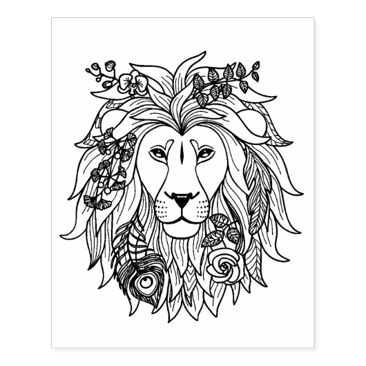 Lei en bloemen rubberstempel (Afrduk)