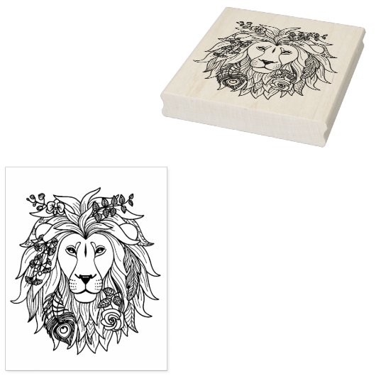 Lei en bloemen rubberstempel (Gestempeld)