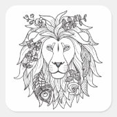 Lei en bloemen vierkante sticker (Voorkant)