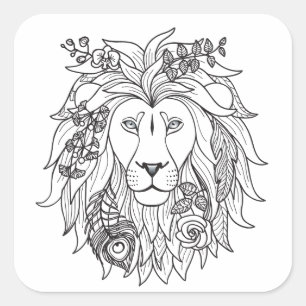Lei en bloemen vierkante sticker
