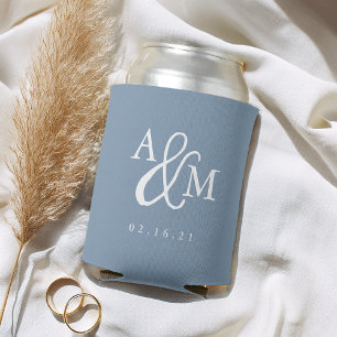 Lei Grijs Ampersand Monogram bruiloft gunst Blikjeskoeler