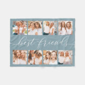 Lei Grijs | Beste vrienden Foto Collage Fleece Deken (Voorkant (Horizontaal))