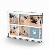 Lei Grijs | Dog Pawprint Collage Fotoblokken (Rechts)