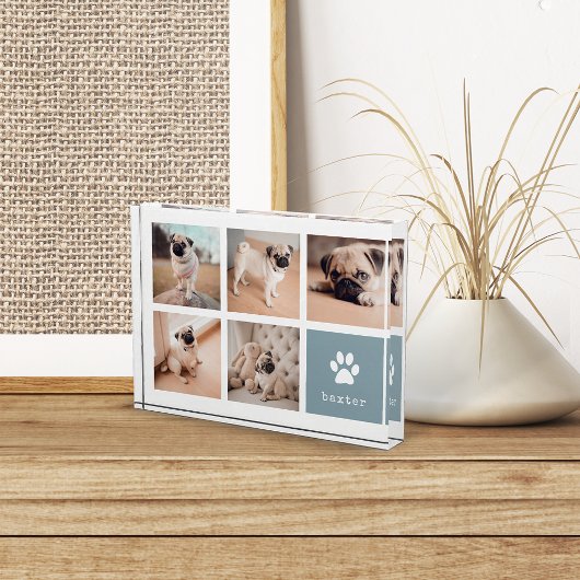 Lei Grijs | Dog Pawprint Collage Fotoblokken