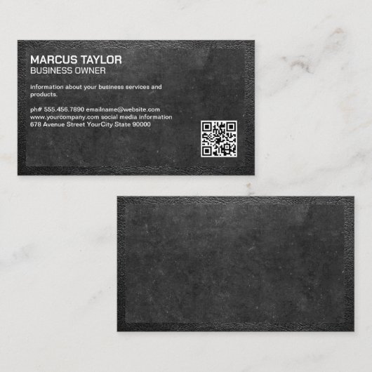 Lei Grijs | Ledergrens | QR-code Visitekaartje (Voorkant / Achterkant)