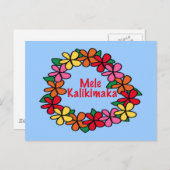 Lei Hawaiian Kerstmis Feestdagenkaart (Voorkant / Achterkant)
