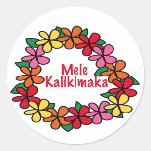 Lei Hawaiian Kerstmis Ronde Sticker