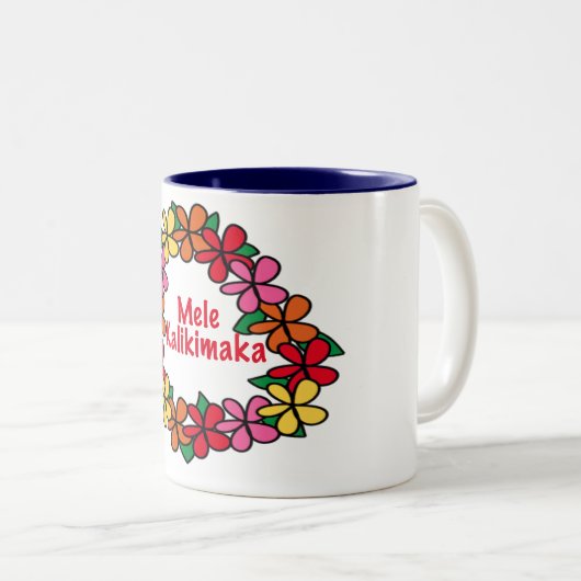 Lei Hawaiian Kerstmis Tweekleurige Koffiemok (Voorkant rechts)