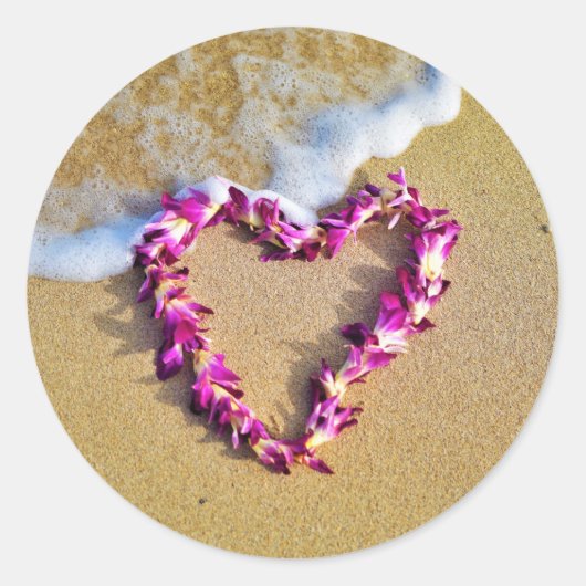 Lei Heart Ronde Sticker (Voorkant)
