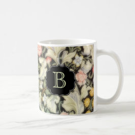 Leicester Bloemenpatroon met Monogram Koffiemok