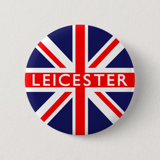 Leicester : Britse vlag Ronde Button 5,7 Cm (Voorkant)