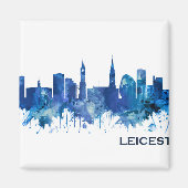 Leicester England Skyline Blue Magneet (Voorkant)