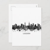 Leicester England Skyline BW Feestdagenkaart (Voorkant / Achterkant)