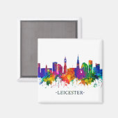 Leicester England Skyline Magneet (Voorkant / Achterkant)