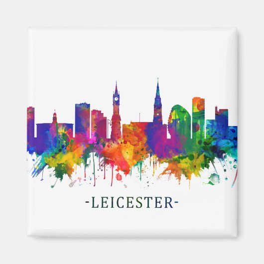 Leicester England Skyline Magneet (Voorkant)