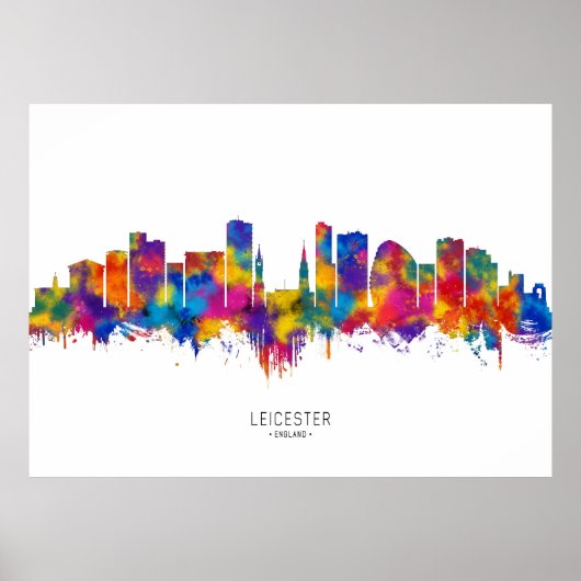 Leicester England Skyline Poster (Voorkant)