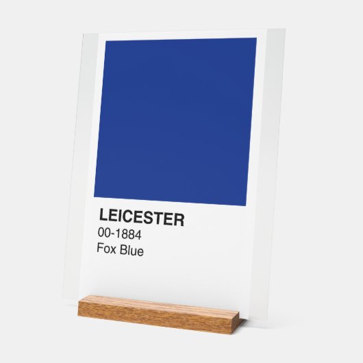 Leicester Fox Blauw - Witte achtergrond Acryl Bord (Hoek)
