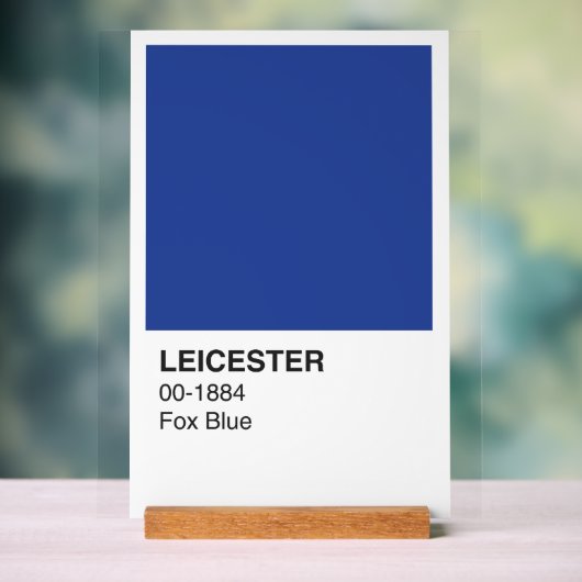 Leicester Fox Blauw - Witte achtergrond Acryl Bord (Neutraal)
